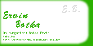 ervin botka business card